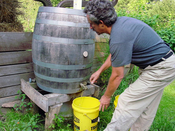 cleaning the bucket